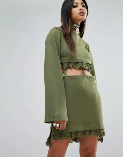 Puma X Fenty Kimono Sleeve Suspender Dress Green ModeSens