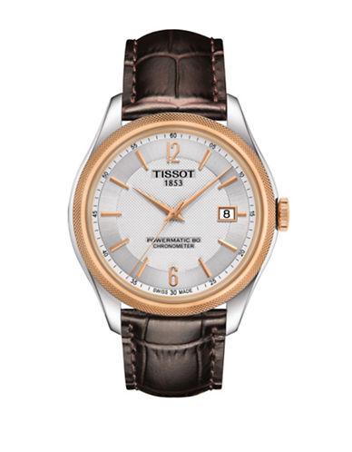 Tissot Analog Ballade Two Tone Leather Strap Watch Rose Gold Modesens