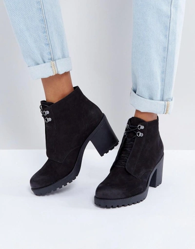 Vagabond Grace Black Nubuck Warm Lined Ankle Boots - Black | ModeSens