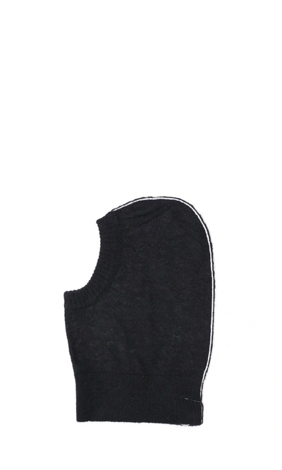 Mm6 Maison Margiela Logo Balaclava Beanie Hat In Black