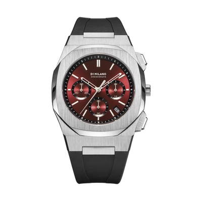 D1 Milano Watch Chronograph 41.5 Mm In Black/red/silver