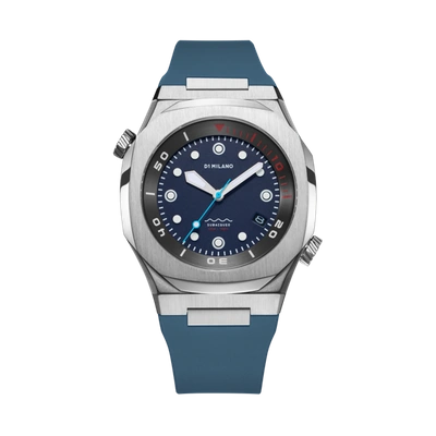 D1 Milano Watch Subacqueo 43.5 Mm In Black/blue/red/silver