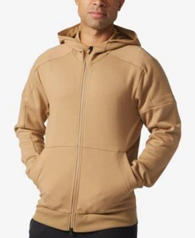 Adidas Originals Adidas Men's Zne Pulse Squad Id Zip Hoodie In Cardbo