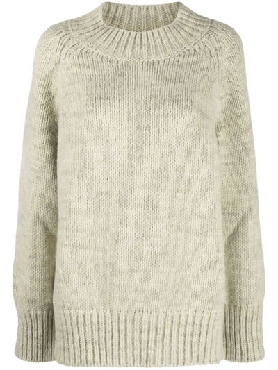 Maison Margiela Alpaca, Cotton And Wool-blend Sweater In Green
