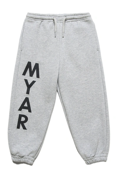 Myar Pantaloni Jogger Grigi Con Logo In Verticale In Grey