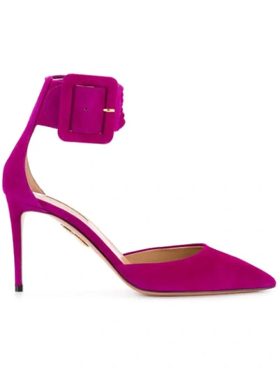 Aquazzura Suede Casablanca Pumps 105 In Pink