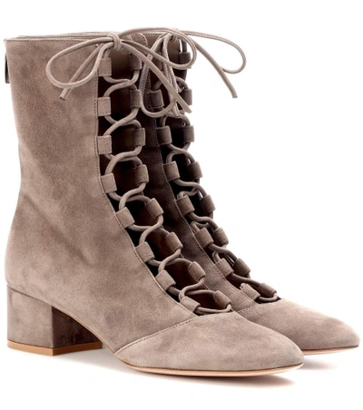 Gianvito Rossi Exclusive To Mytheresa.com - Delia Suede Ankle Boots In Beige