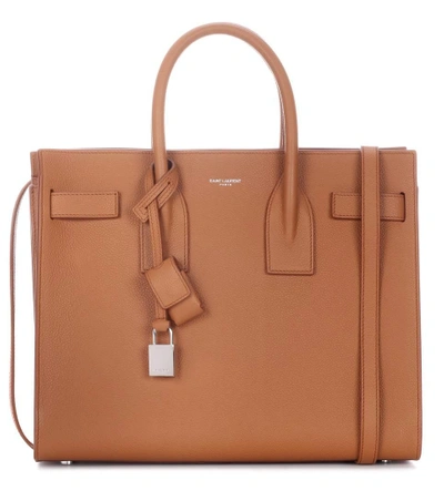 Saint Laurent Small Sac De Jour Leather Tote In Brown