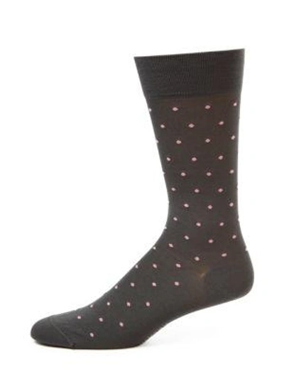 Marcoliani Dot Print Socks In Dark Grey