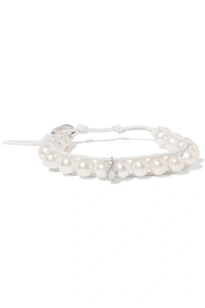 Chan Luu Pearl, Leather And Silver Bracelet In White