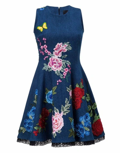 Philipp Plein Embroidered Floral Applique Dress