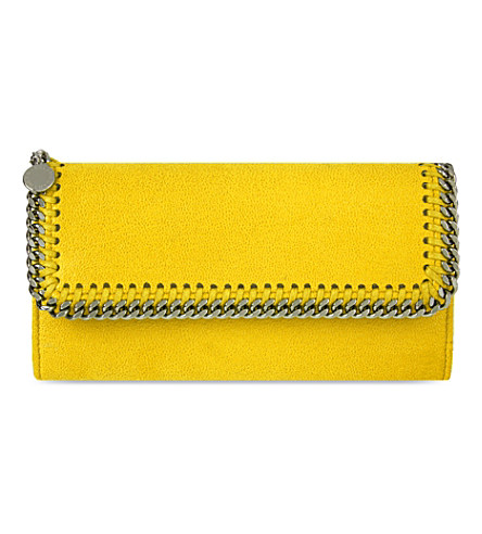 Stella Mccartney Falabella Faux-leather Continental Wallet In Golden ...