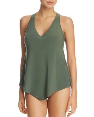 Magicsuit Solid Taylor Tankini Top In Olive Green