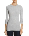 Majestic Crewneck Long Sleeve Tee In Gris Chiné Clair