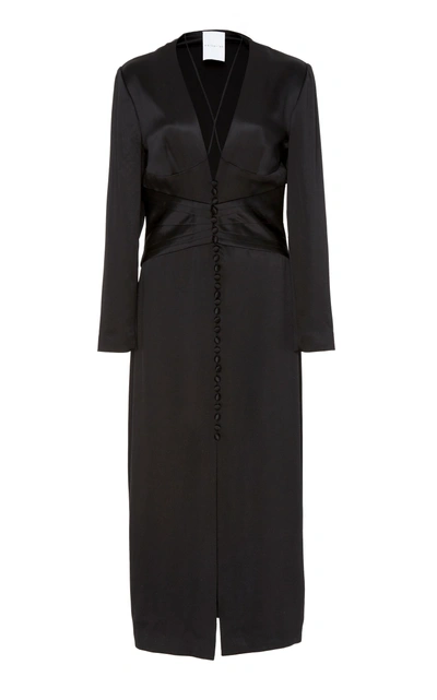 Markarian Gemini Satin Dress In Black