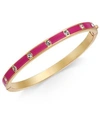 Kate Spade Crystal & Enamel Hinge Bangle In Clear/berr