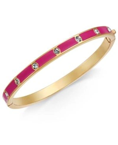 Kate Spade Crystal & Enamel Hinge Bangle In Clear/berr