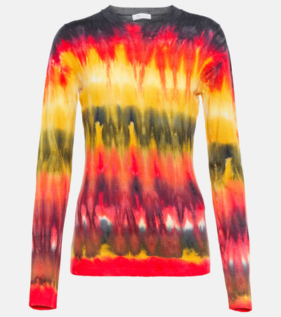 Gabriela Hearst Miller Tie Dye Cashmere Rib Knit Jumper In Red