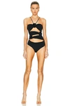 Maygel Coronel Trinitaria Cutout Halter One-piece Swimsuit In Black