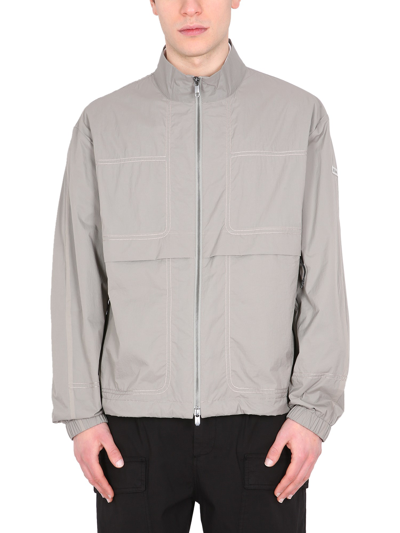 Z Zegna Jacket With Logo Patch In Grey