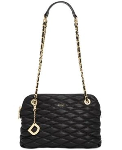 Dkny Lara Rounded Chain Strap Shoulder Bag, Created For Macy's In Black
