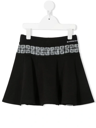 Givenchy Kids' Greca-detail Knitted Mini Skirt In Black