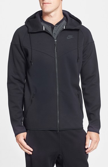 Nike Water Repellent Tech Fleece Windrunner Jacket In Black/ Black ...