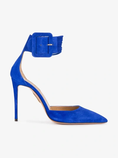 Aquazzura Casablanca Suede Stiletto Pumps In Blue