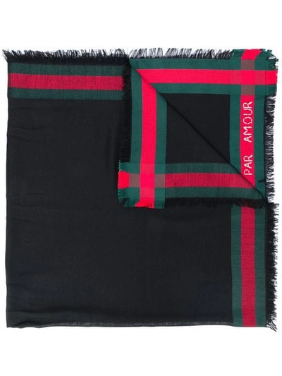 Gucci Web Trim Shawl - Black