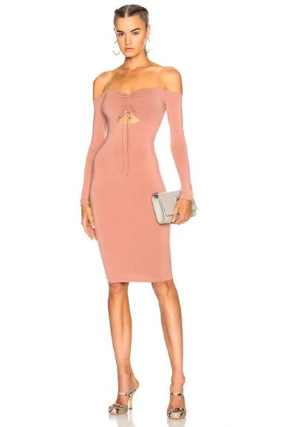 Alexander Wang T Stretch Jersey Cold Shoulder Dress In Pink
