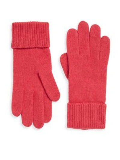 Portolano Folded Cuffs Cashmere Gloves In Candy Pink