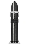 Kate Spade Black Scallop Leather 38/40mm Band For Apple Watch® In Black/ White