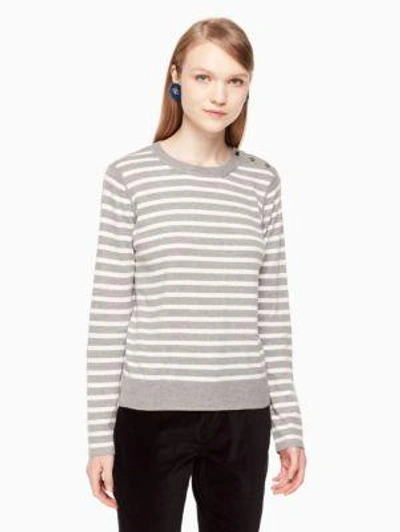 Kate Spade Star Patch Sweater In Medium Grey Mélange/cream