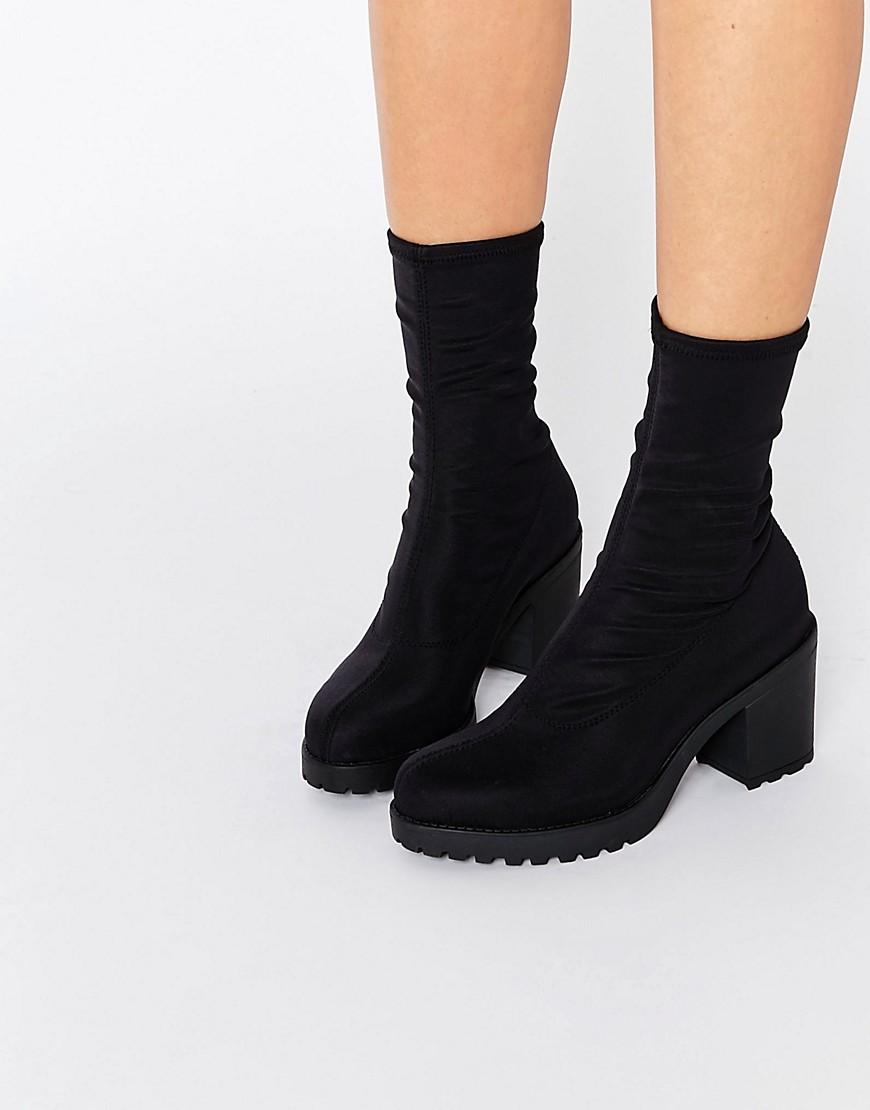 Vagabond Grace Black Chunky Sock Boots ModeSens