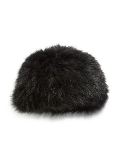 The Fur Salon Knit Fox Fur Hat In Black