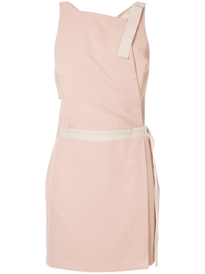 Dion Lee Whitewash Utility Mini Dress In Muted Pink
