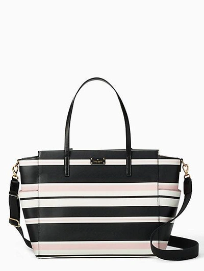 Kate Spade Grove Street Classic Stripe Kaylie Baby Bag In Black
