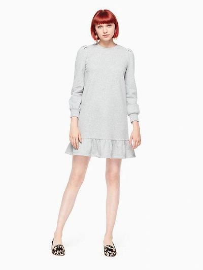 Kate Spade Knit Flounce Dress In Light Heather Grey