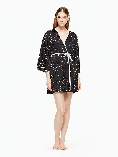 Kate Spade Robe In Black Confetti Dot