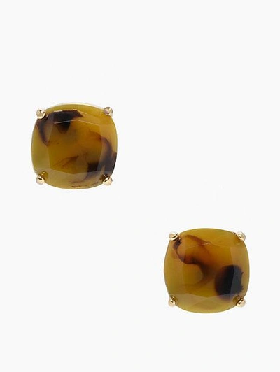 Kate Spade Small Square Studs In Tortoise