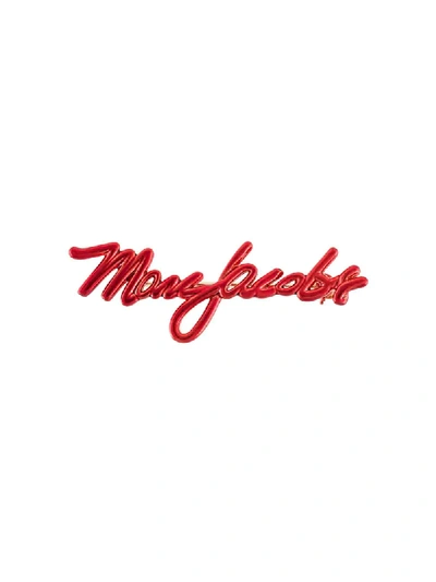 Marc Jacobs Signature Logo Brooch In Red