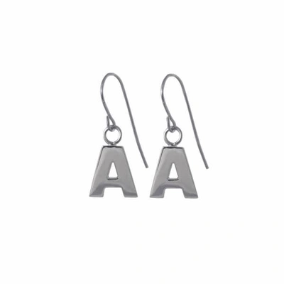 Edge Only Letter Earrings In Silver