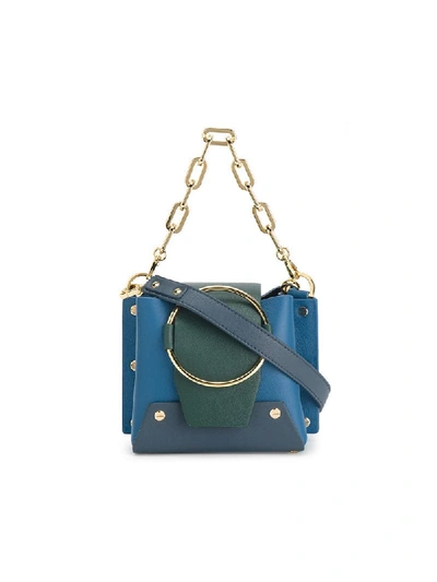 Yuzefi Mini Blue Leather Delila Bucket Bag