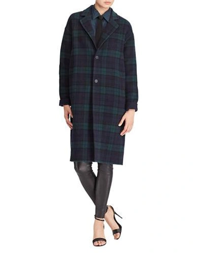 Polo Ralph Lauren Plaid Merino Wool-blend Button-front Coat-black Multi |  ModeSens