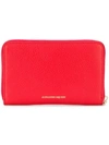 Alexander Mcqueen Zip-around Continental Grained-leather Wallet In Red