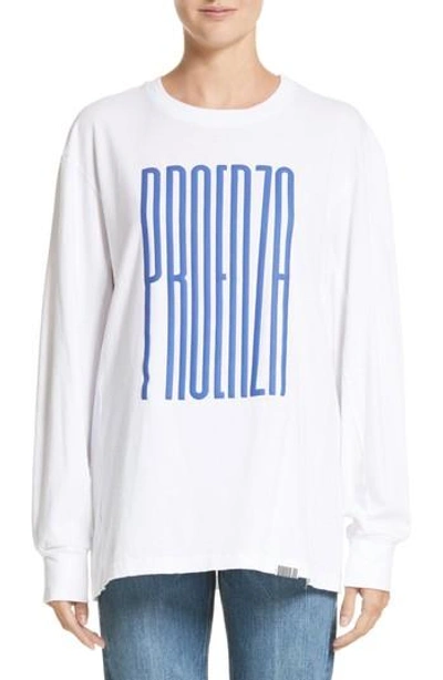 Proenza Schouler Pswl Graphic Long Sleeve T In Blue