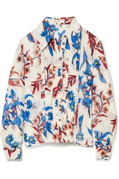 Etro Printed Crinkled-silk Blouse In White