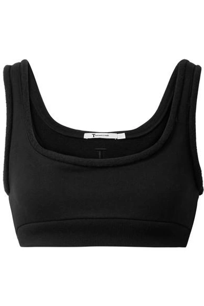 Alexander Wang T Cotton-fleece Bra Top In Nero