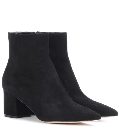 Gianvito Rossi Piper 60 Suede Ankle Boots In Black