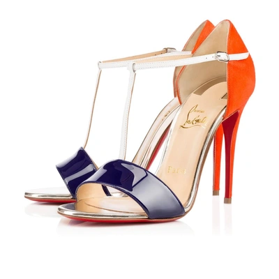 Christian Louboutin True Blue 100mm Blue Leather In Version Navy